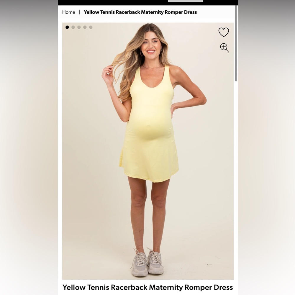 Yellow Tennis Racerback Maternity Romper Dress
